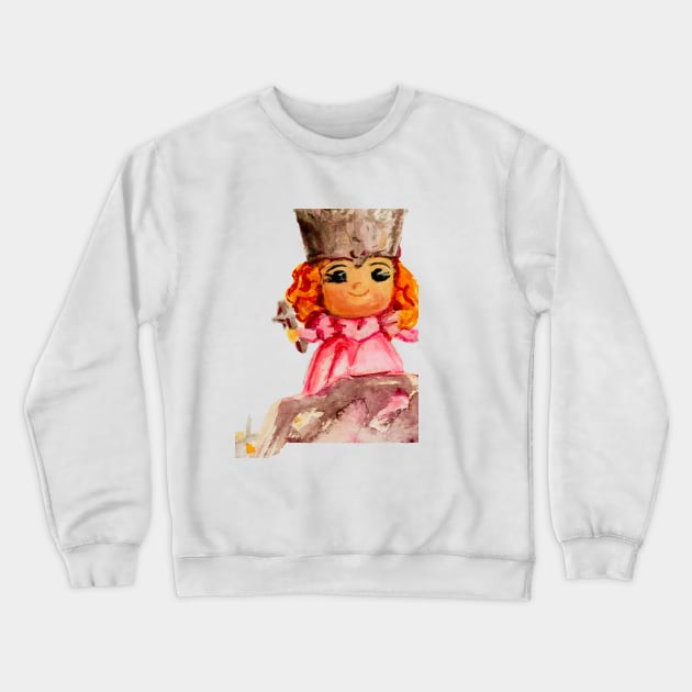 Young Glinda the Good Witch from the Wizard of Oz Crewneck Sweatshirt by Peaceful Pigments